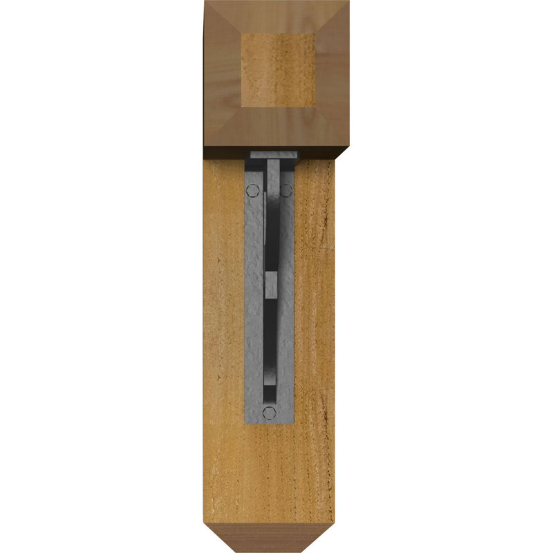 Support de fer simple 4 po Bradford, H 16 po x P 13 1/2 po, Cèdre rouge de l'Ouest l 4 po x T 4 po (sciage br
