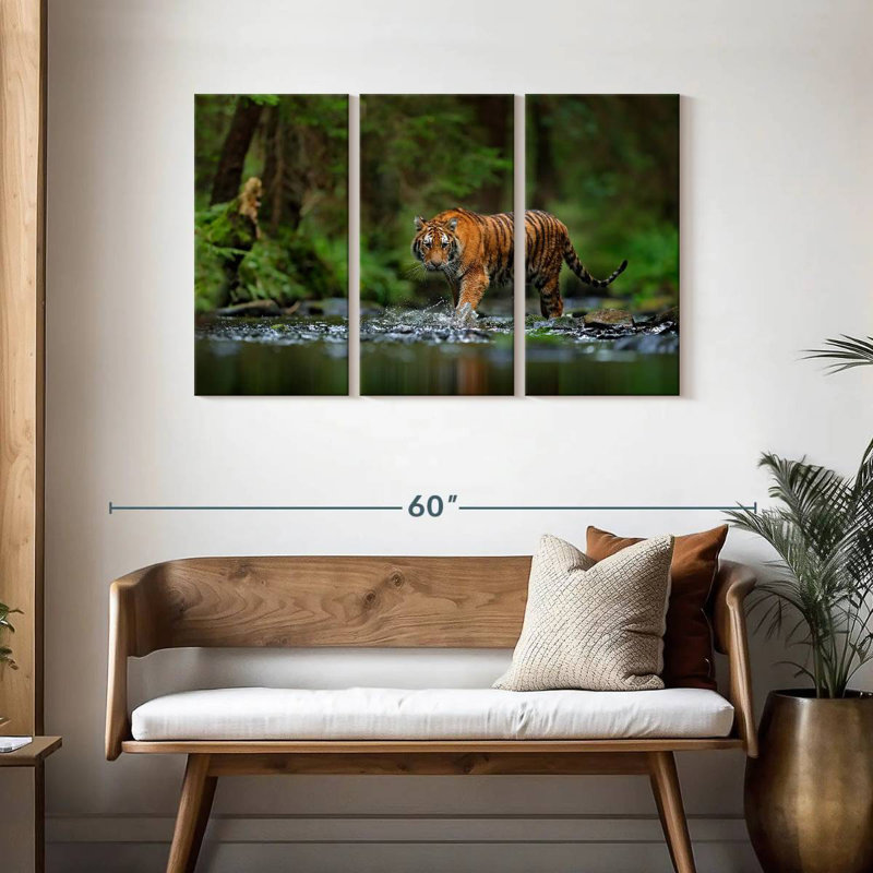 Brampt Tiger In The River, 28" H x 45" W