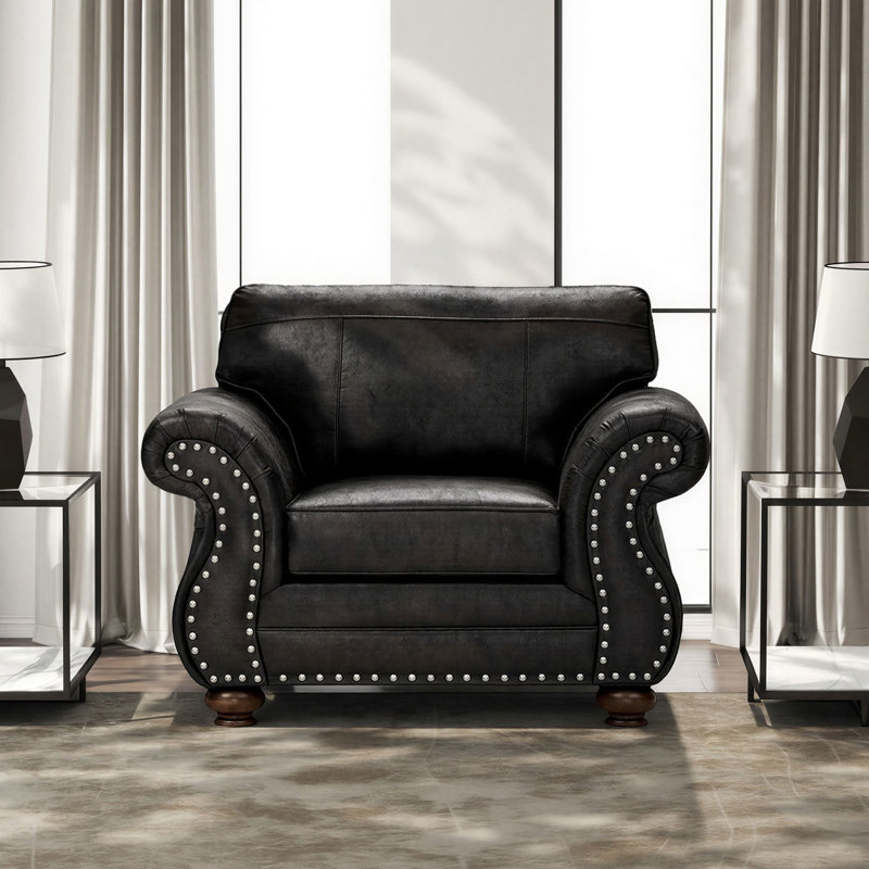 Claycomb 47" Wide Armchair, Black
