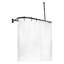 Tringle de douche en aluminium en forme de D avec support de plafond pour baignoire autoportante Utopia Alley, 60 po de large par 25 po-54491009
