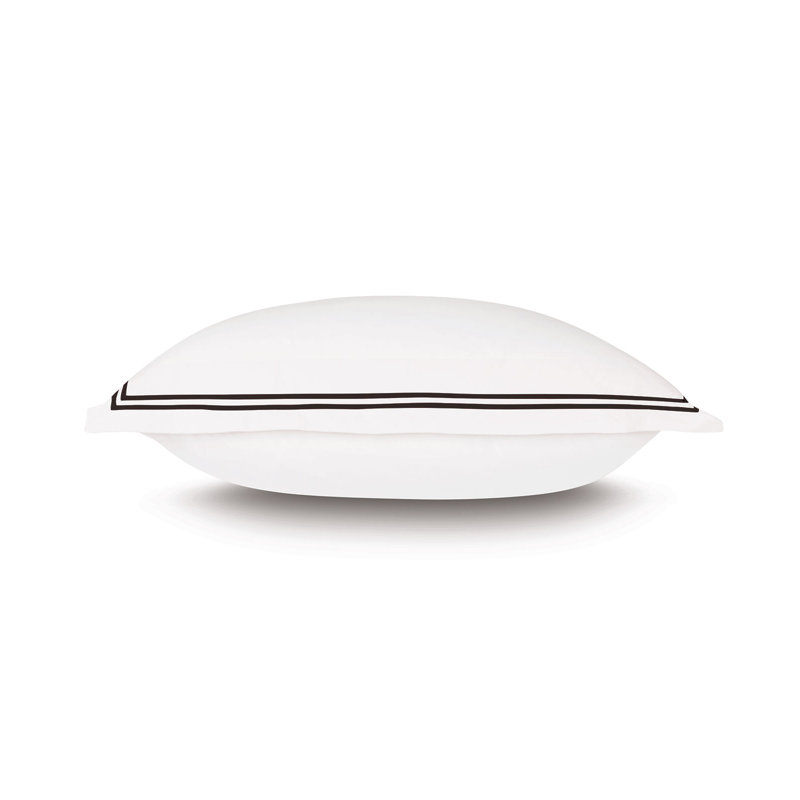 Enzo Cotton Pillow Sham, Queen, White/Black