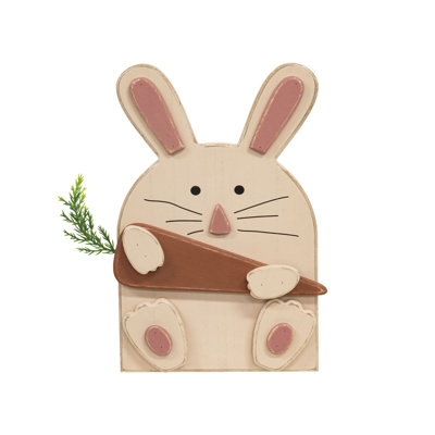 Layered Bunny w/Carrot Easel