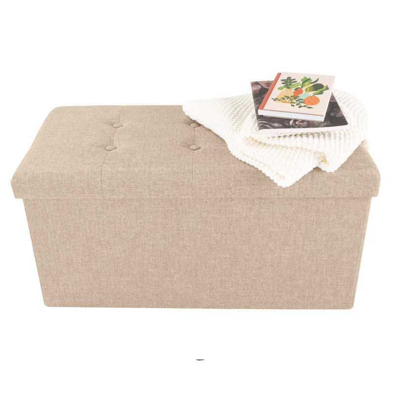 Banc coffre pliant, beige, 76 cm