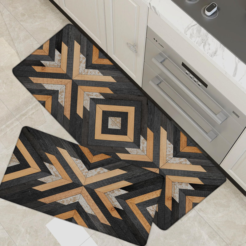 Tapis de cuisine Boho Aztec Anti Fatigue, Noir