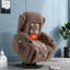 Fauteuil releveur électrique avec massage et chauffage, en coton brun, style moderne.-1556161030