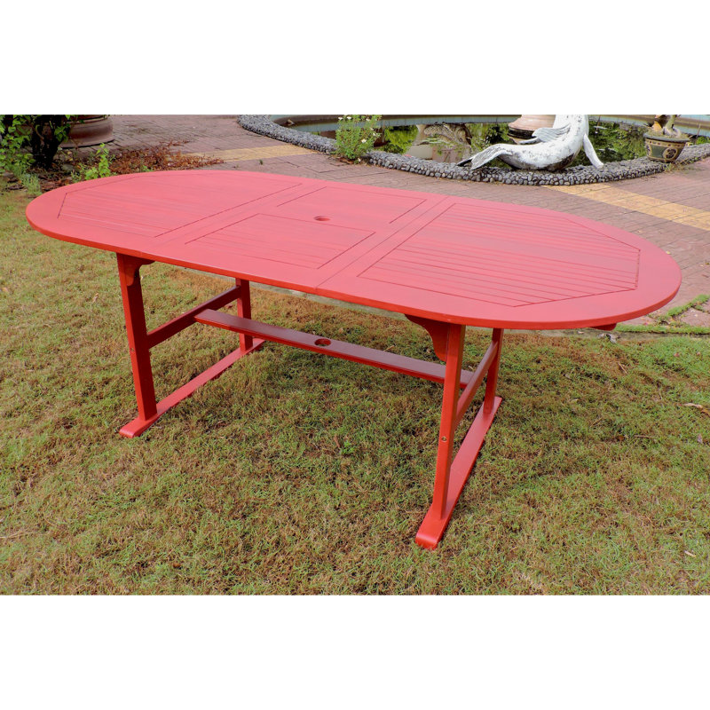 Table de salle à manger Clemmons, Rouge campagnard