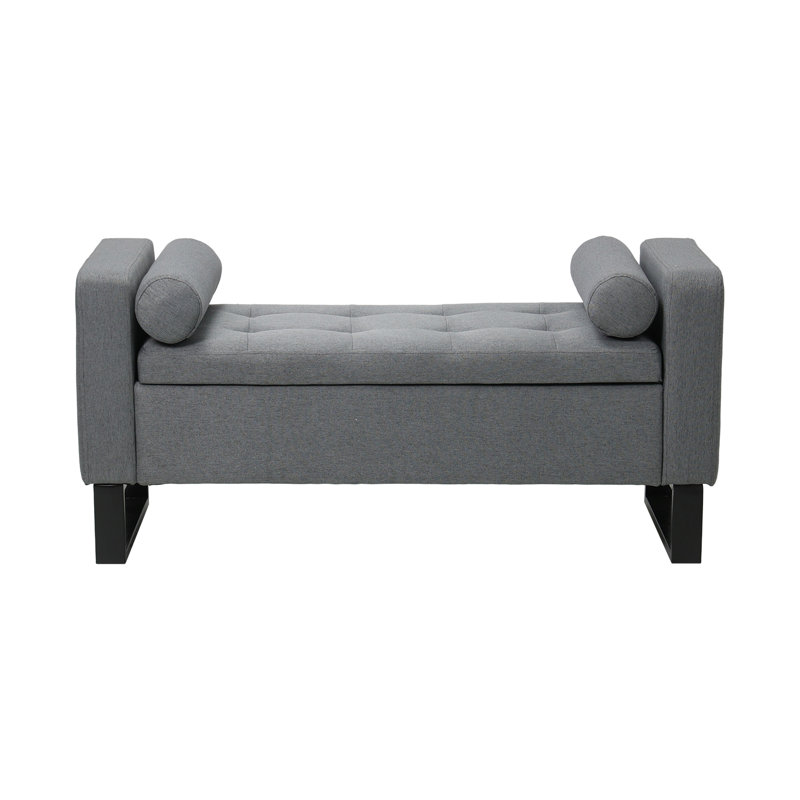 Linen Upholstered Storage Bench