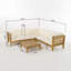 Ensemble modulaire d'extérieur en bois avec coussins-991534874