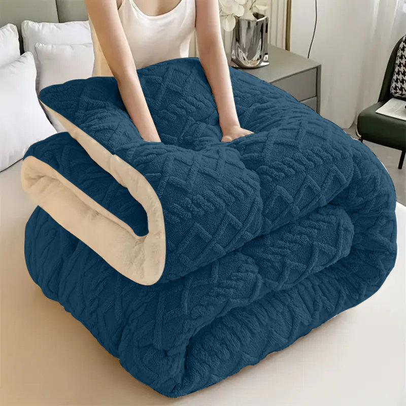 Ensemble d'édredon 2 pièces Warm and Thick, Bleu