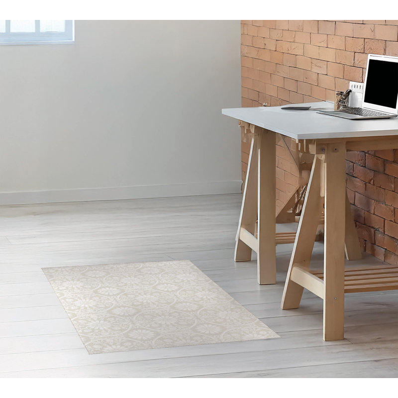 Tapis de bureau Daisy Tile, L 24 po x P 36 po, Ivoire ivoire