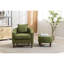 Fauteuil d'appoint avec repose-pieds, fauteuil demi-tonneau club Mid-Century-240304075