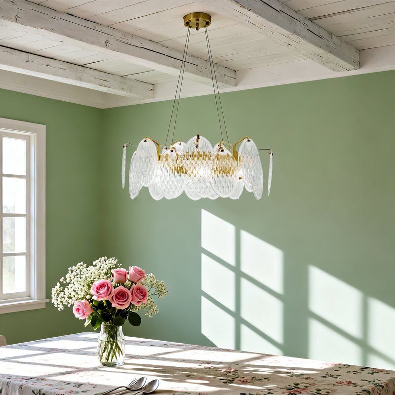 Lustre moderne en or avec lustre rond de luxe à 3 niveaux de 24 pouces pour le salon