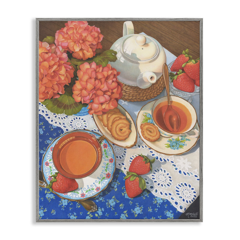 «Country Tea Time Art» par Mardell Schuster, Estampe numérique Farmhouse, H 20 po x l 16 po