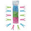  Plastic Peg Basket, Grey with 48 Prism Clip Pegs with Hooks, Multi