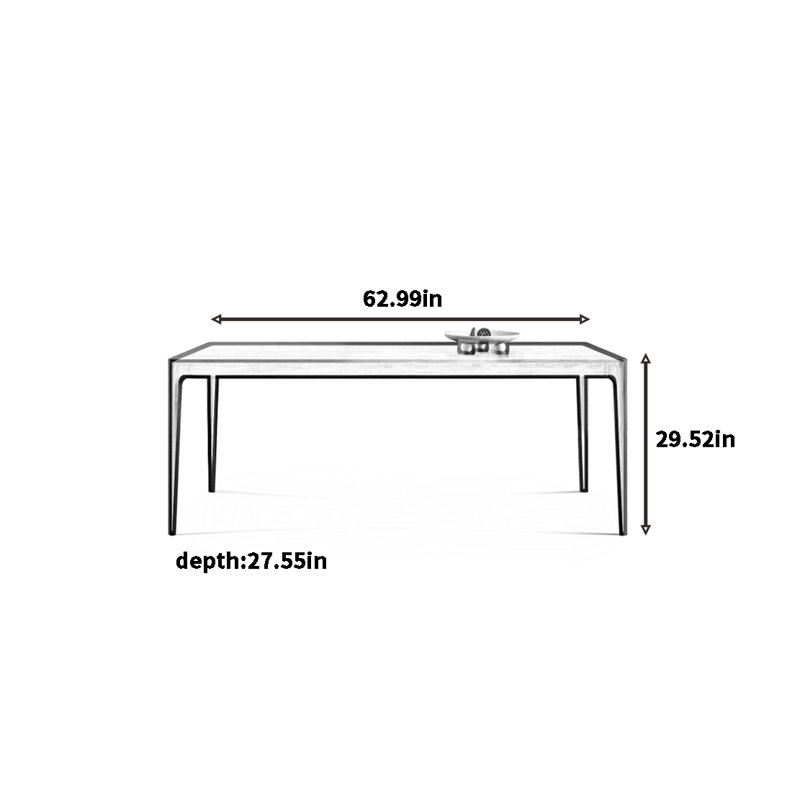 Table de salle à manger Minimalist, H 29,52 po x L 62,99 po x l 27,55 po