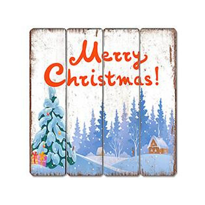 Décoration murale en bois Merry Christmas