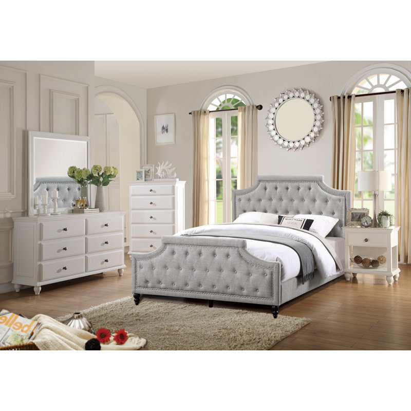 Commode 5 tiroirs en bois blanc, Blanc