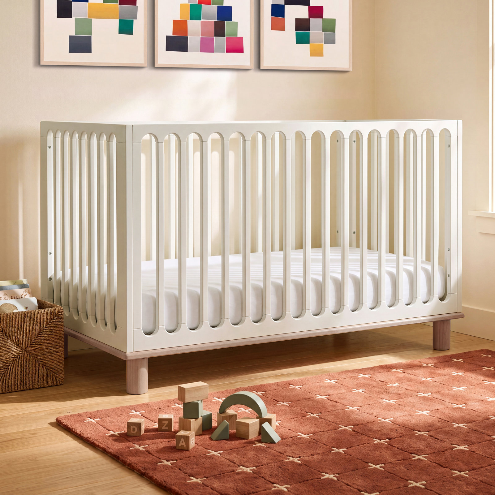 Sicily Pine 3-in-1 Convertible Crib, Frosted Oat/Driftwood, Crib