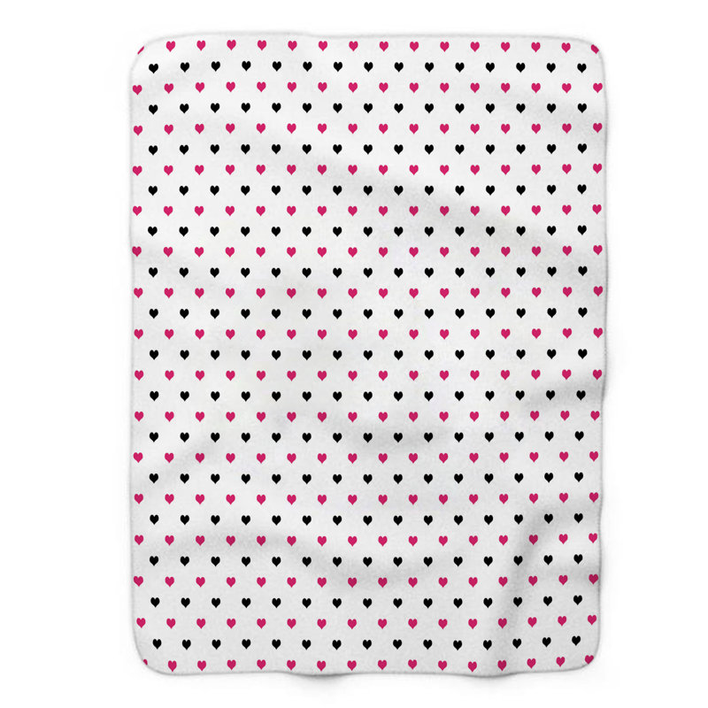 Pink Affection Hearts - 1 pièce Sherpa Premium, Lit simple