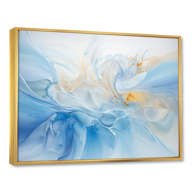 " Liquid Sky Charm Echoes ", Gold Floater Framed, 30" H x 40" W x 1.5" D