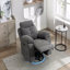 Fauteuil oscillant électrique avec fonction inclinable avec haut-parleur Bluetooth Pivote de 270 degrés avec bras latéral à lumière DEL avec poches de rangement escamotables USB + port de charge de type C Repose-pieds escamotable réglable