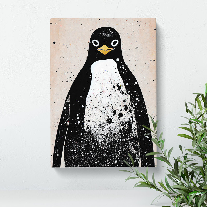 Penguin Graffiti No.5 - Wrapped Canvas, 60cm H x 40cm W x 3cm D