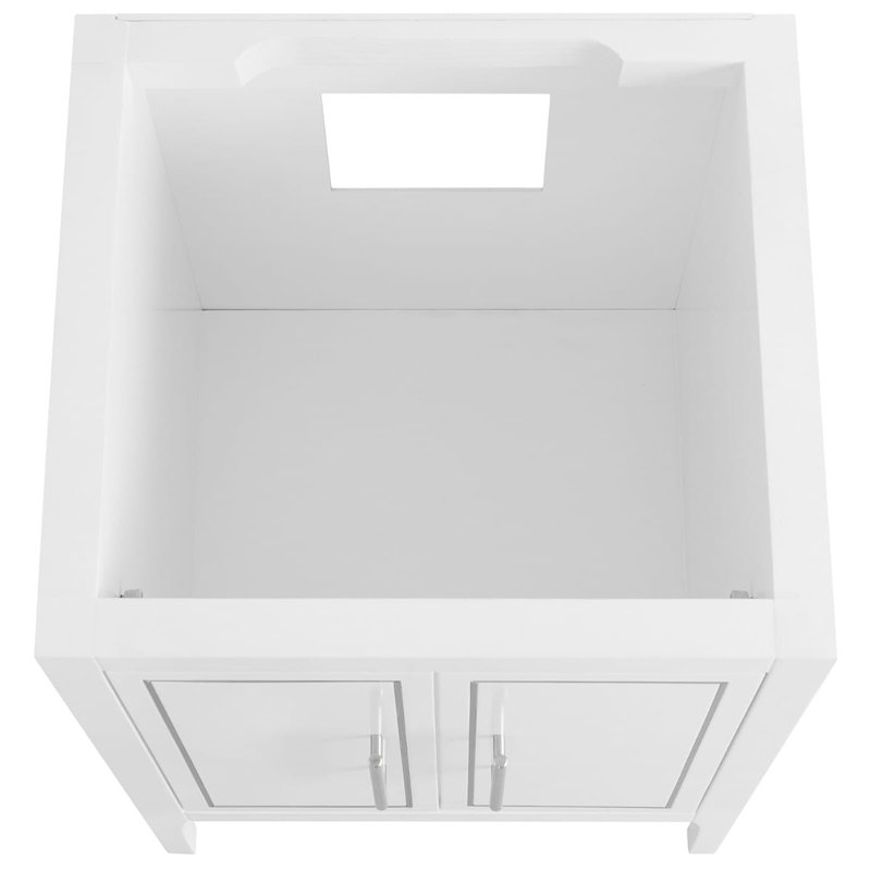 Province 24" Freestanding Standard Single Bathroom Vanity with Top, White/Silver, Brushed Nickel