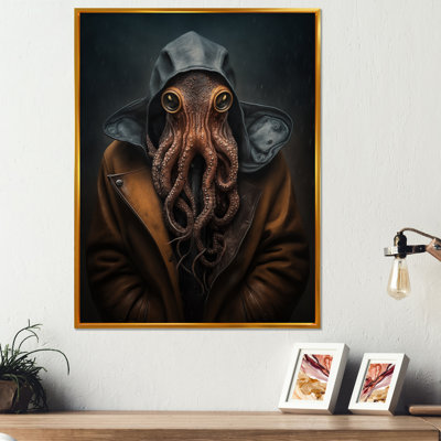 Anthropomorphic of Octopus Portrait V - Floater Frame, impression sur toile