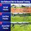 Baseball Rebounder Net 4 X 4.5 FT Baseball Training Equipment Baseball Bounce Back Net With 5 Ball Return Angles Softball Pitching Net Fly Ball Line Drive Ground Ball Training Net For Fielding