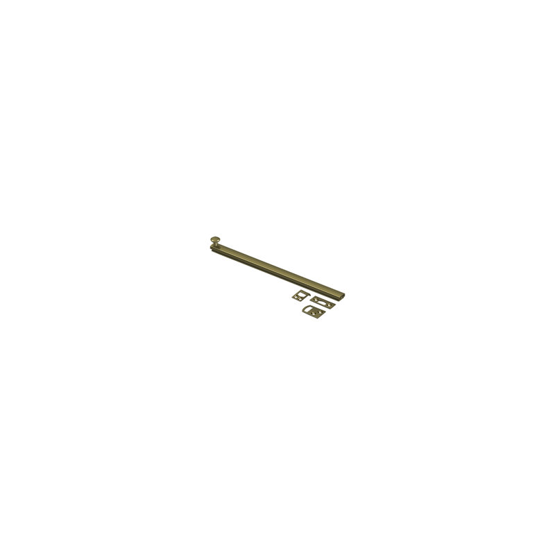 Deltana 12SBCS15 12" Surface Bolt, Concealed Screw, HD in Brushed Nickel, Antique Brass