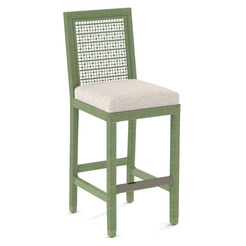 Pine Isle Bar Stool, Marquis Taupe Velvet; 0913-73, Celery