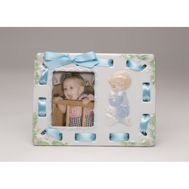 Blue Ceramic Baby Boy Picture Frame 