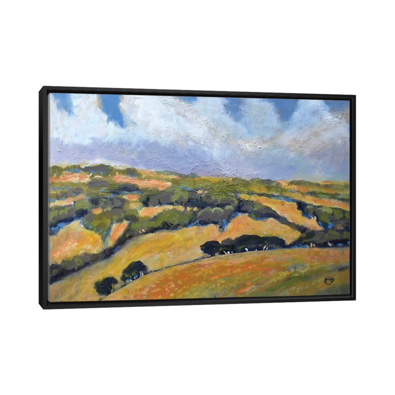 « california hills », reproduction sur toile, H 18 po x l 26 po x P 1,5 po, Toile avec cadre noir