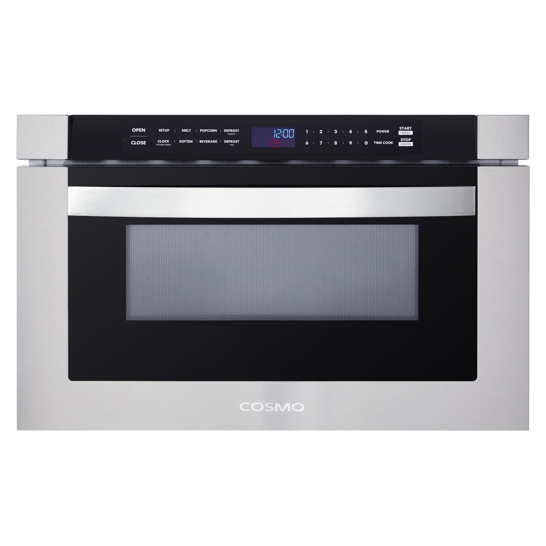 Cosmo 24 in. Built-in Microwave Drawer with Automatic Presets, Touch Controls, Defrosting Rack and 1.2 cu. ft. Capacity in Stainless Steel Cosmo