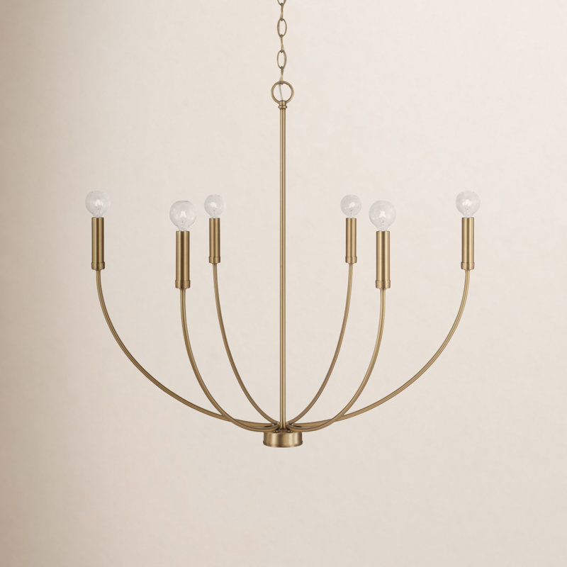 Ansley 9-Light Chandelier, Doré, Six lumières