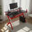 Runulf Desk with Hutch - Office Computer Desk with Bookshelf Storage-1690407732