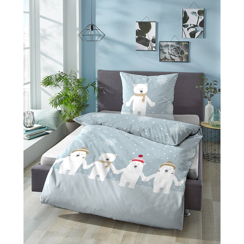 Graphic Print & Text Duvet Cover Set with Pillowcases Included, Single - 1 Pillowcase (80 x 80 cm)