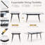 Ensemble de table de salle à manger en pierre frittée extensible de 55 à 79 po avec chaises rembourrées en similicuir 4-8-24578645-24578647