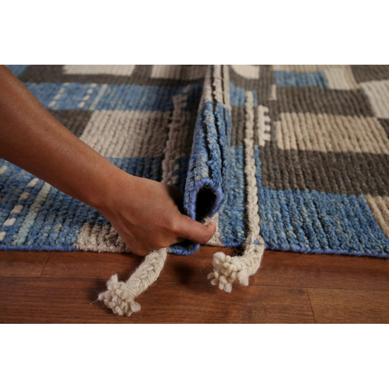 Tapis marocain moderne à motif abstrait All-Over 12 x 20