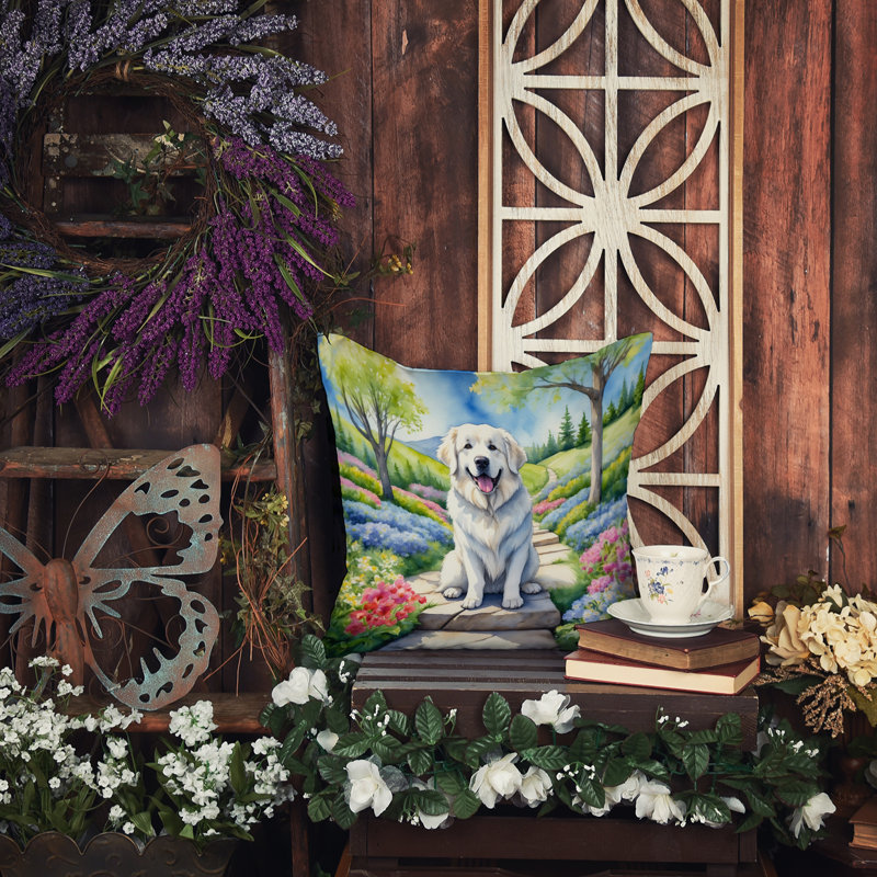 Spring Path Other/No Pattern Outdoor Throw Pillow, 14"H x 14"W