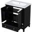 Meuble-lavabo de salle de bain avec lavabo en céramique - 30 po, noir, bois massif et armoire moderne-298196321