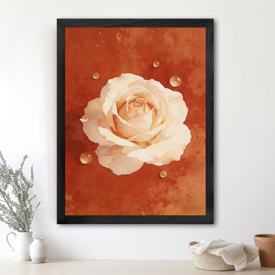 «Black», peinture florale rétro encadrée noire: roses neutres, impression d'art mural, impression sur le thème de la Saint-Valentin