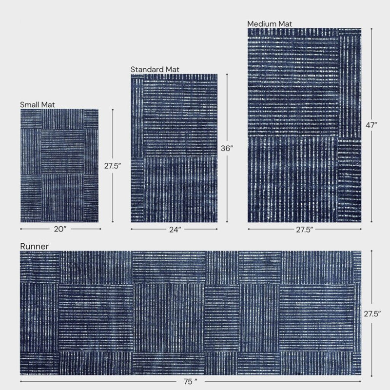 Tapis de sol en toile bleu marine, Bleu, L 20 po x L 28 po
