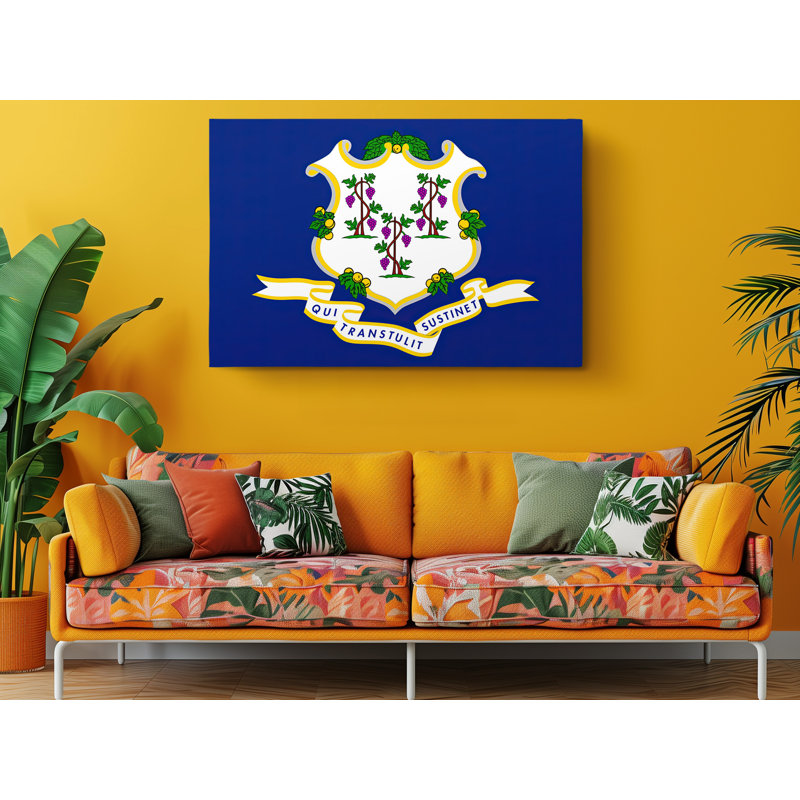 «Connecticut State Flag USA Flags Edition», art mural sur toile, L 30 po x H 20 po