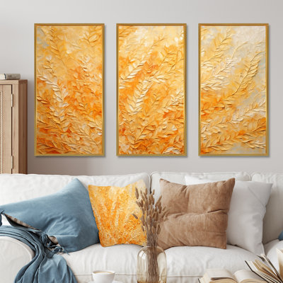 «Brown Golden Coral Reef Spiral», ensemble d'art sur toile à spirales abstraites