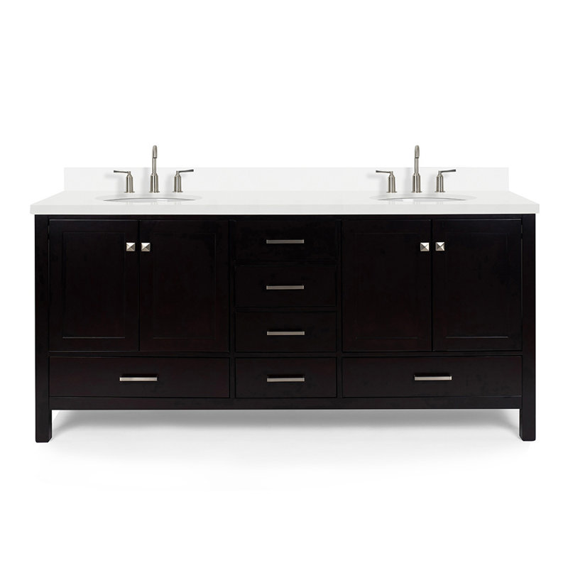 Ensemble de meuble-lavabo double 73 po Cambridge, Espresso