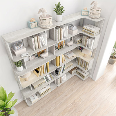 Modular Corner Display Shelf Set with Extendable Storage
