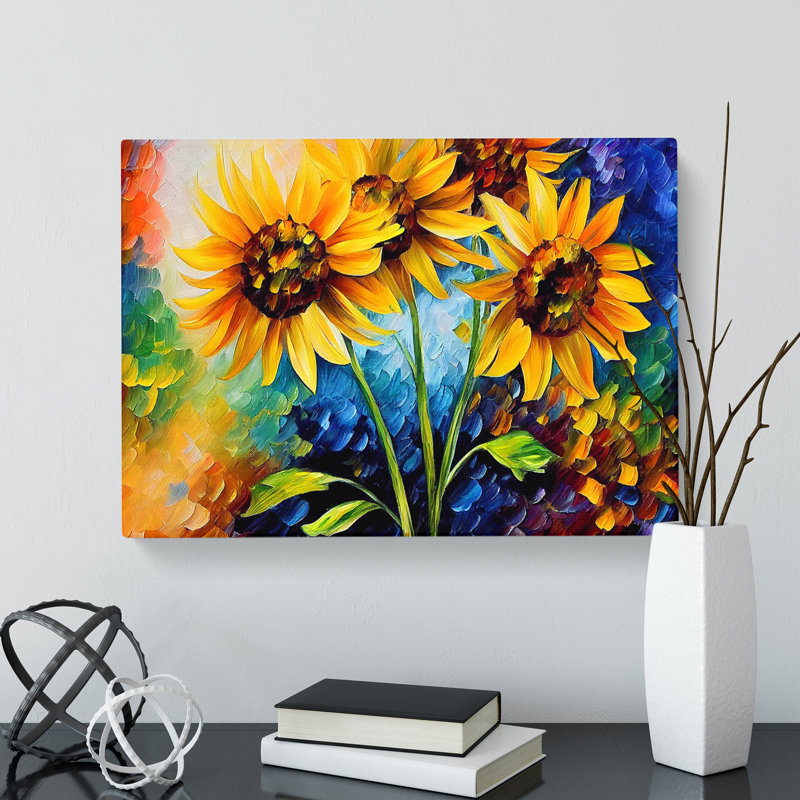 Sunflower Painting Vol.3 Abstract - Wrapped Canvas