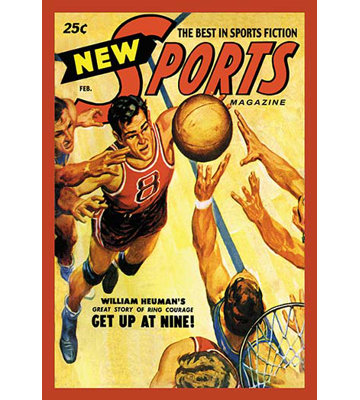 « sports magazine : basket basket », affiche rétro