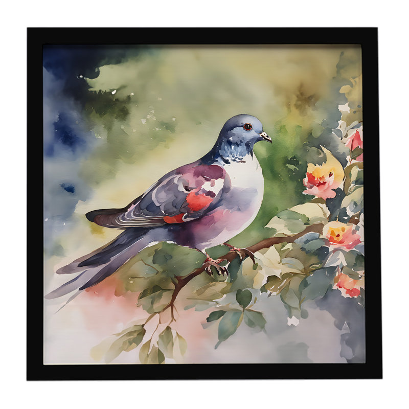 Pigeon, impression sur métal encadrée